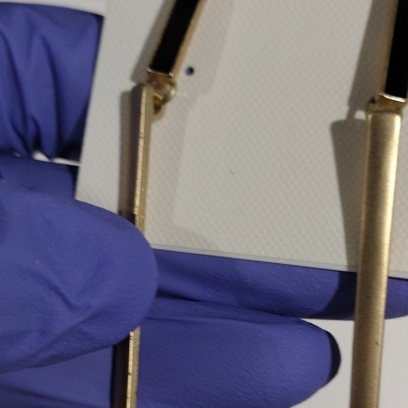 Robert Rose Gold-Tone & Black Vertical Bar Drop Earrings – Women Modern Fashion - Picture 8 of 8